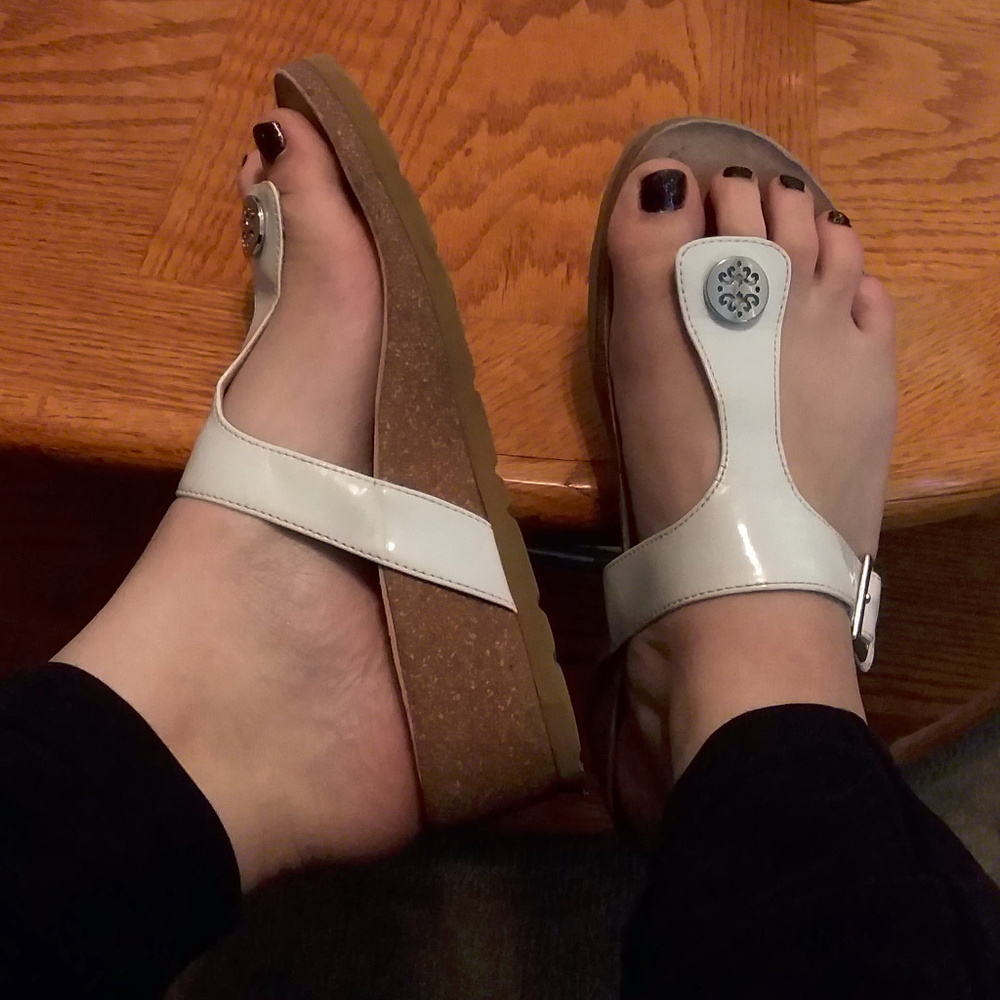 White Cork Natural Toe Sandals Espadrilles